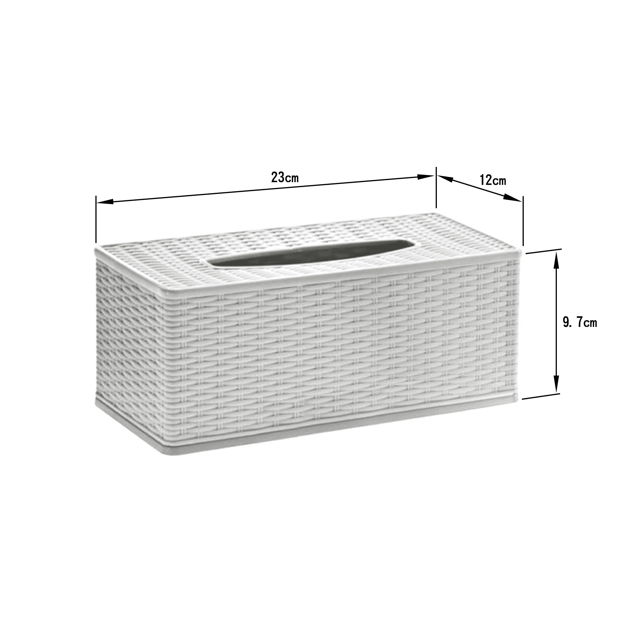 抽取式面紙盒-籐編紋(白色)