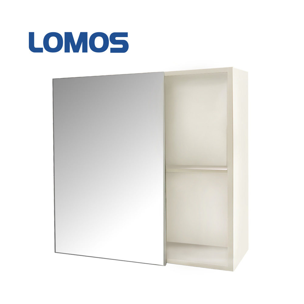 LOMOS 鋁合金半開放鏡櫃/奶白60cm BL02
